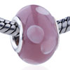 Baby Pink Spots Intersperse Murano Glass European Beads