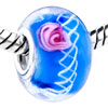 Pink Rose White Netlike Decoration Translucent Murano  Glass   ... 