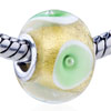 Pale Green Petunia Translucent Murano Glass European Beads