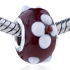 White And Red Texture Translucent Murano Glass European Beads