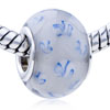 Blue Flower Translucent Debra Murano Glass European Beads