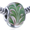 Pink Flower Translucent Leafage Murano Glass European Beads