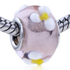 White And Yellow Texture Flower Translucent Murano Glass  ... 