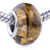 Brown Flower Semilucent Murano Glass European Beads