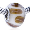 Red Brown Flower Translucent Murano Glass European Beads
