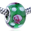 Pink Flower And White Ornament Translucent  Murano  Glass  ... 