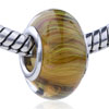  Yellow  Striped Translucent Murano Glass European Beads