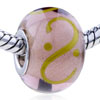 Yellow Letter S Murano Glass European Beads