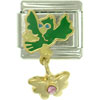 Green Dangle Parrot Dangle Italian Charm