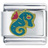 Blue Seahorse Italian Charm