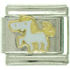  Gold  Plated  White  Horse Italian Charm