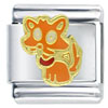 Orange Cat Sitting Italian Charm