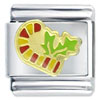 Candy Cane And Holly Italian Charm