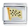 Checkered Flag Italian Charm