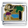 Purple Hula Girl Italian Charm