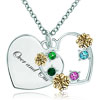 Over And Out Heart Love 18K Gold Two Tone Multi Color Crystal  ... 