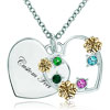 Custom Feet Heart Love 18K Gold Two Tone Multi Color Crystal  ... 
