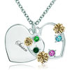 Susan Heart Love 18K Gold Multi Color Crystal Pendant Necklace 18"