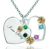 I Am Sorry 18K Gold Multi Color Crystal Clover Heart Love Pendant  ... 