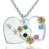 Be My Hero 18K Gold Multi Color Crystal Clover Heart Love Pendant  ... 