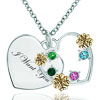 I Want You 18K Gold Multi Color Crystal Clover Heart Love Pendant  ... 