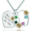 Heart Love 18K Gold Plated Multi Color Crystal Clover Pendant  ... 