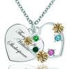 Heart Love 18K Gold Plated Multi Color Crystal Clover Pendant  ... 