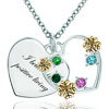Heart Love 18K Gold Plated Multi Color Crystal Clover Pendant  ... 