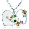 Exalted Heart Love 18K Gold Multi Color Crystal Clover Pendant  ... 
