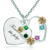 Heart Love 18K Gold Plated Multi Color Crystal Clover Pendant  ... 