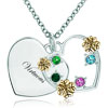 Heart Love 18K Gold Plated Multi Color Crystal Clover Pendant  ... 