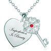 Imperfection Is Beauty Heart Love Light Red Crystal Clover Key  ... 