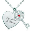 Imperfection Is Beauty Heart Love Light Red Crystal Clover Key  ... 