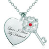 Laser  I Heart My Husband Heart Love Light Red Crystal Clover Key  ... 