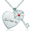 Heart Love Clear White Light Red Crystal Clover Key Pendant  ... 
