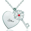 Heart Love Clear White Light Red Crystal Clover Key Pendant  ... 