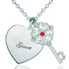 Heart Love Clear White Light Red Crystal Clover Key Pendant  ... 