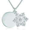 Silver Tone Clear White Crystal Winter Snowflake Xmas Pendant  ... 