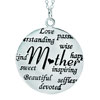 925 Sterling Silver Love Mom Circle Graffiti Message Pendant Necklace 18&q...