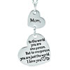 925 Sterling Silver Love Mom Double Heart Graffiti Message Pendant Necklac...