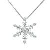 Christmas Gift 925 Sterling Silver Diamond Accent Winter Snowflake Pendant...