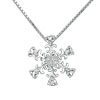Christmas Gift 925 Sterling Diamond Accent Winter Snowflake Pendant Neckla...