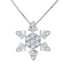 Christmas Gift 925 Sterling Silver Diamond Accent Winter Snowflake Pendant...