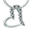 925 Sterling Silver Diamond Accent Open Heart Love Pendant Necklace 18"