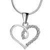 925 Sterling Silver Diamond Accent Open Heart Love Pendant Necklace 18"