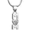 925 Sterling Silver Heart Mom Pendant Necklace Love Mother 18" Sterli...