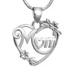 925 Sterling Silver Open Heart Mom Love Pendant Necklace For Mother 18&quo...