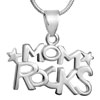 925 Sterling Silver Mom Rocks Dangle Love Pendant Necklace For Mother 18&q...