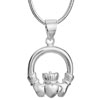 925 Sterling  Silver  Irish Claddagh Friendship Heart Love Pendant  ... 