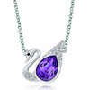 February Birthstone Purple Made Swarovski Crystal Wishing Swan Pendant